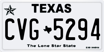 TX license plate CVG5294