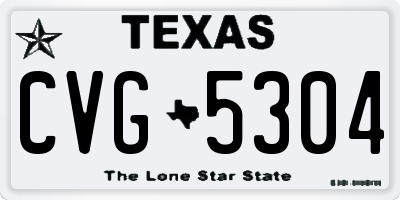 TX license plate CVG5304