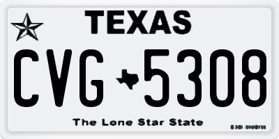 TX license plate CVG5308