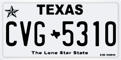 TX license plate CVG5310