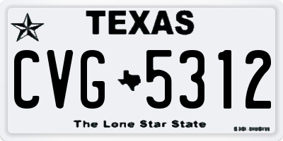 TX license plate CVG5312