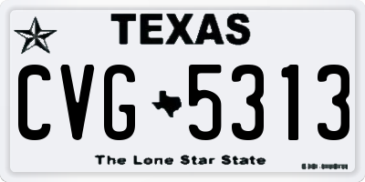 TX license plate CVG5313