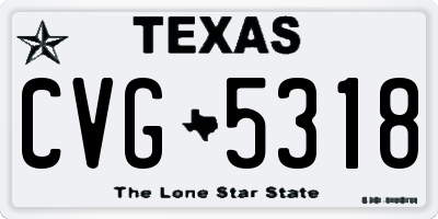 TX license plate CVG5318