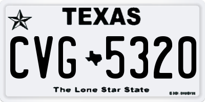 TX license plate CVG5320