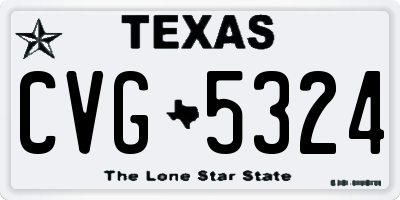 TX license plate CVG5324