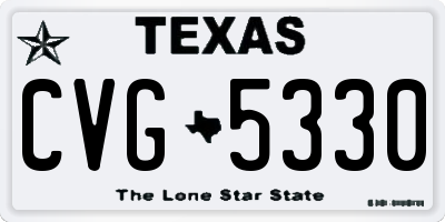 TX license plate CVG5330