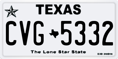 TX license plate CVG5332