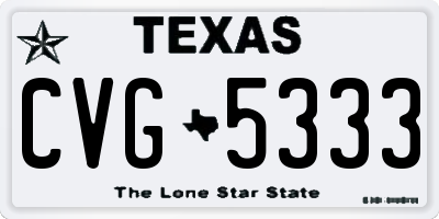 TX license plate CVG5333