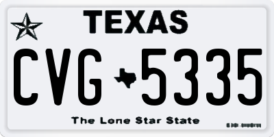 TX license plate CVG5335