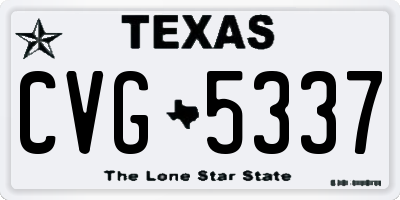 TX license plate CVG5337