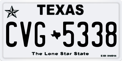 TX license plate CVG5338
