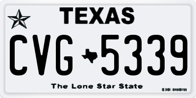 TX license plate CVG5339