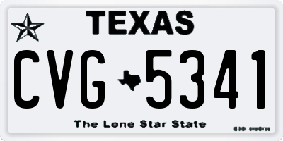 TX license plate CVG5341
