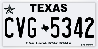 TX license plate CVG5342