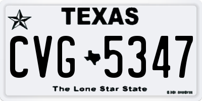 TX license plate CVG5347