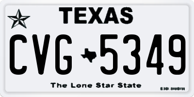 TX license plate CVG5349