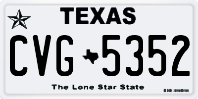 TX license plate CVG5352