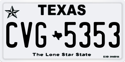 TX license plate CVG5353