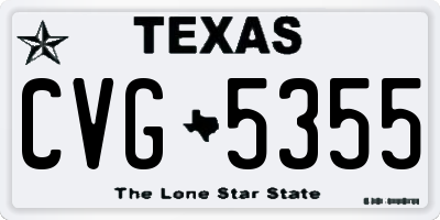 TX license plate CVG5355