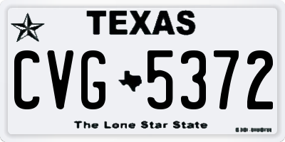 TX license plate CVG5372