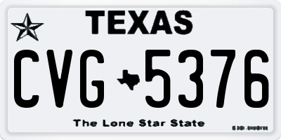 TX license plate CVG5376
