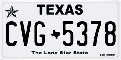 TX license plate CVG5378
