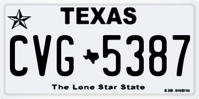 TX license plate CVG5387