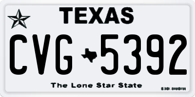TX license plate CVG5392