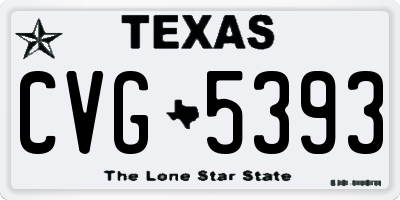 TX license plate CVG5393