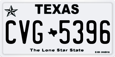 TX license plate CVG5396
