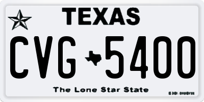 TX license plate CVG5400