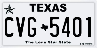 TX license plate CVG5401