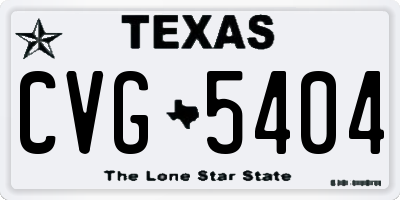 TX license plate CVG5404