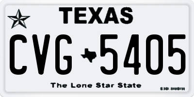 TX license plate CVG5405
