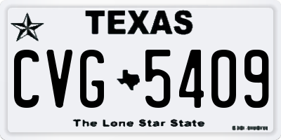 TX license plate CVG5409