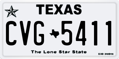 TX license plate CVG5411