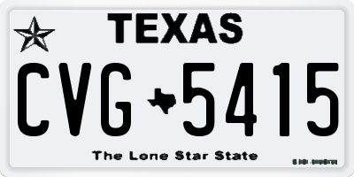 TX license plate CVG5415