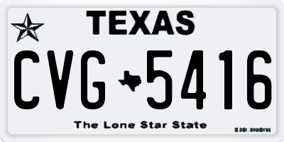 TX license plate CVG5416