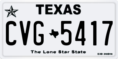 TX license plate CVG5417