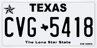 TX license plate CVG5418