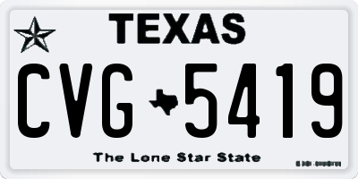 TX license plate CVG5419
