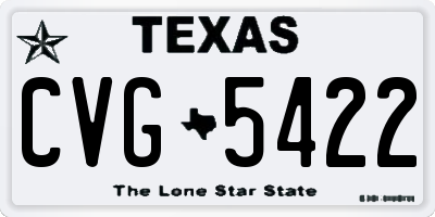 TX license plate CVG5422