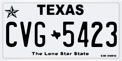 TX license plate CVG5423