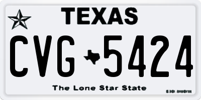 TX license plate CVG5424