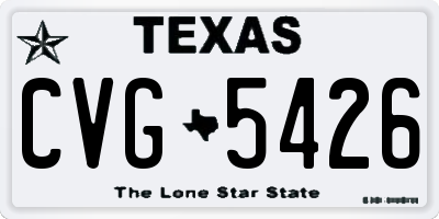 TX license plate CVG5426