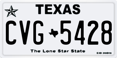 TX license plate CVG5428