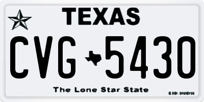 TX license plate CVG5430