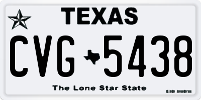 TX license plate CVG5438