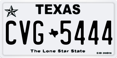 TX license plate CVG5444