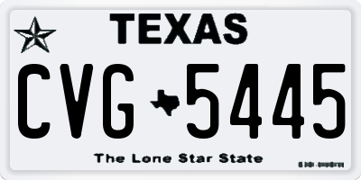 TX license plate CVG5445